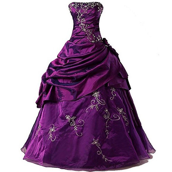 violet ball gown